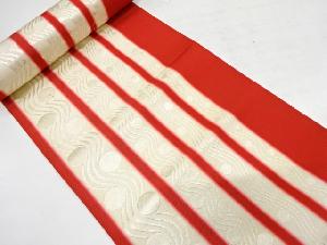 アンティーク　縞に水玉模様織り出し　八寸帯地反物